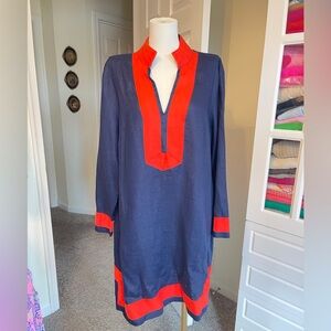 STS Navy and Orange/Red Tunic Dress. NWOT